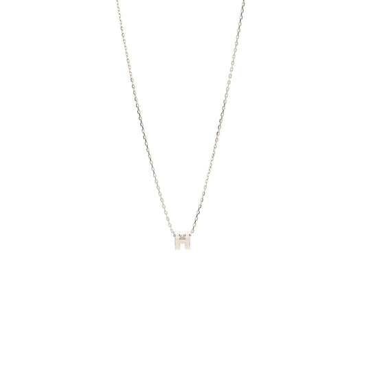 Hermes mini pop H pendant White SHW