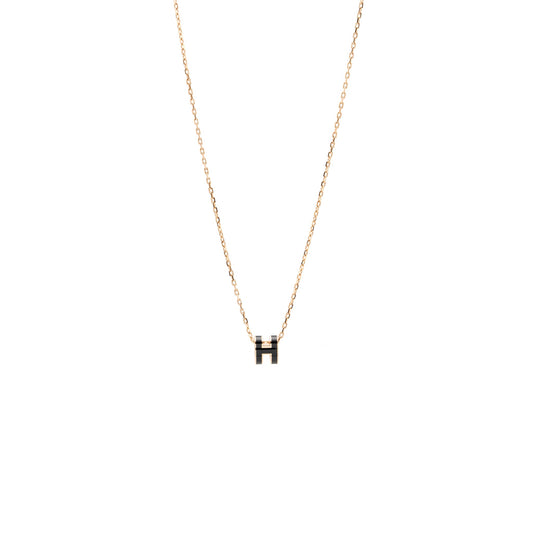 Hermes Mini Pop H Pendant BLACK RGHW