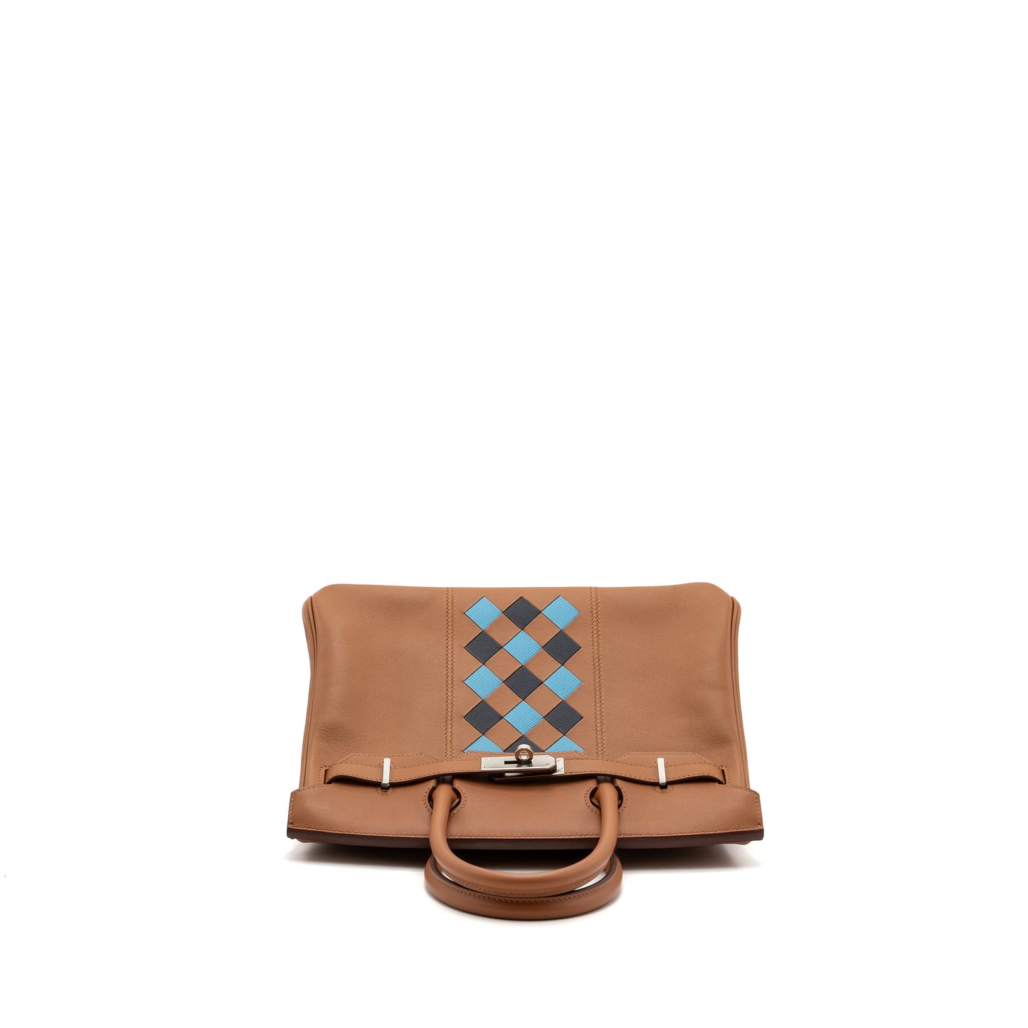 Hermes Birkin 30 Tressage Swift/Epsom Gold/Bleu Indigo/Blue Nord SHW Stamp D