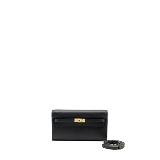 Hermes Classic Kelly To Go Epsom Black GHW Stamp B
