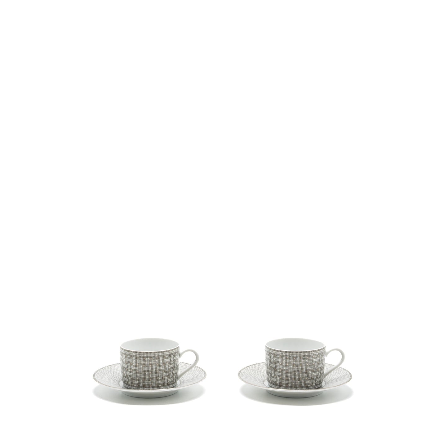 HERMES MOSAIQUE AU 24 PLATINUM TEA CUP AND SAUCER