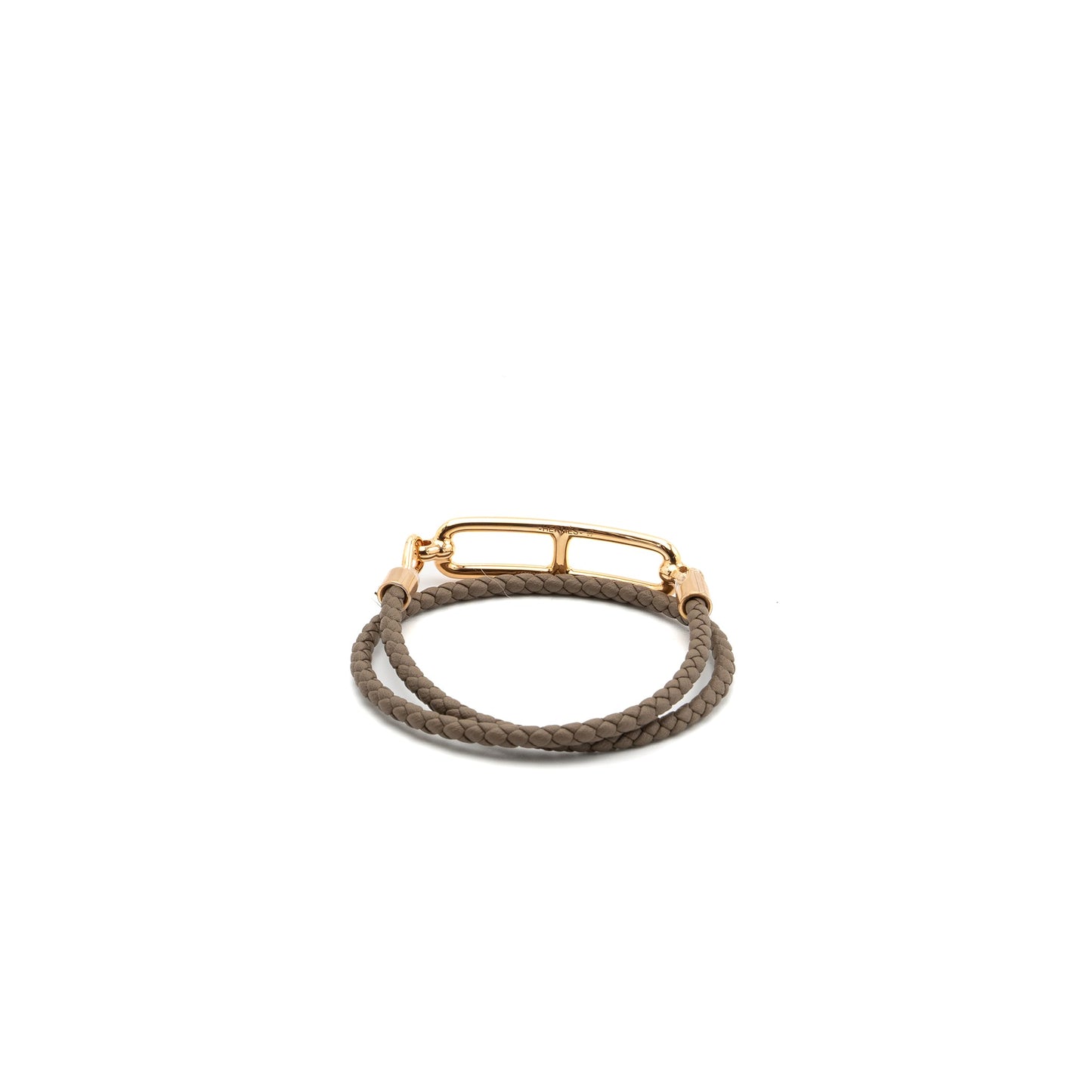 Hermes Size T2 Roulis Double Tour Bracelet Etoupe RGHW