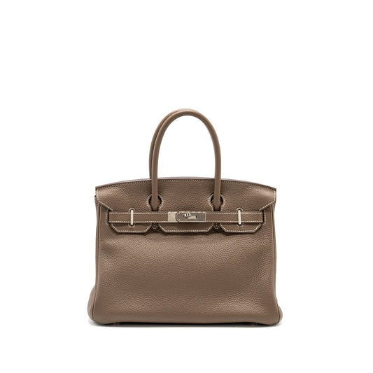 Hermes Birkin 30 togo Etoupe SHW stamp square P