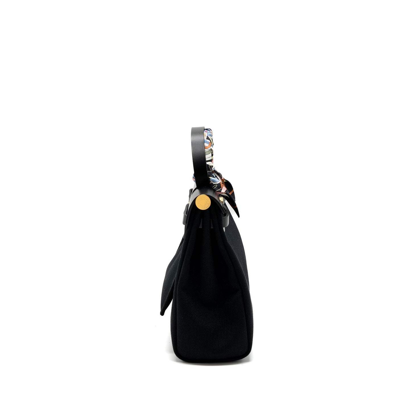 Hermes herbag 31 zip bag canvas / hunter leather black GHW stamp U
