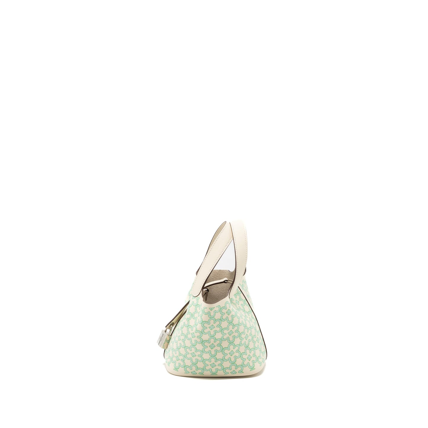Hermes Micro Lucky Daisy Picotin Lock Bag Swift Nata/Green/White SHW STAMP U
