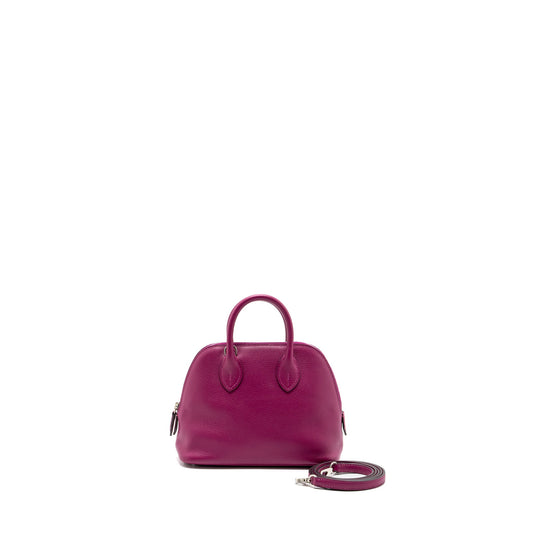 Hermes Mini Bolide Evercolor Rose Purple SHW Stamp C