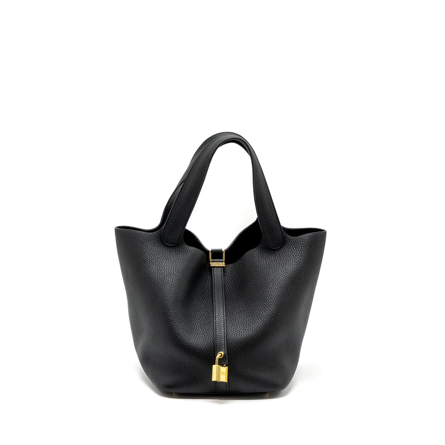 Hermes Picotin 22 Clemence Black GHW Stamp Z