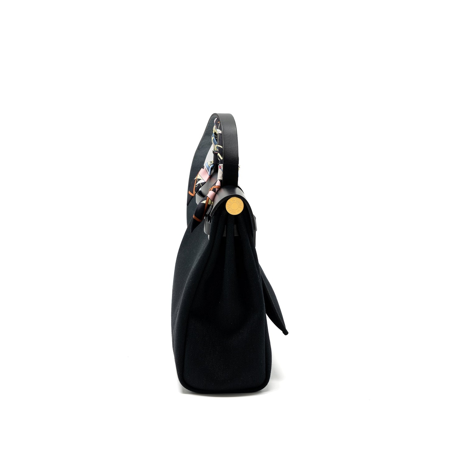 Hermes herbag 31 zip bag canvas / hunter leather black GHW stamp U