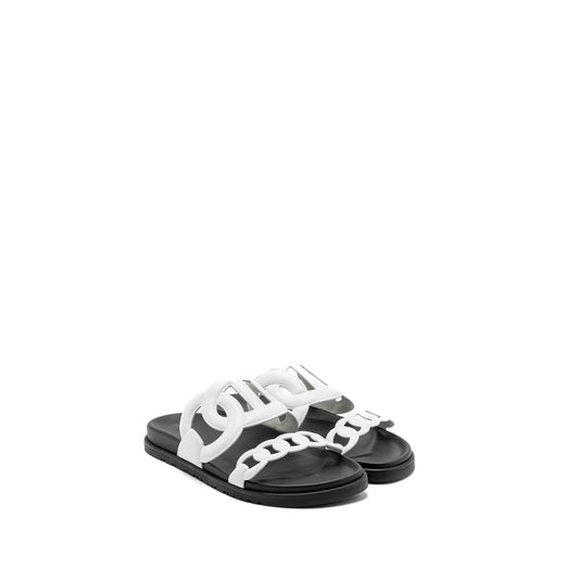 Hermes Size 40 Extra Sandals White/Black