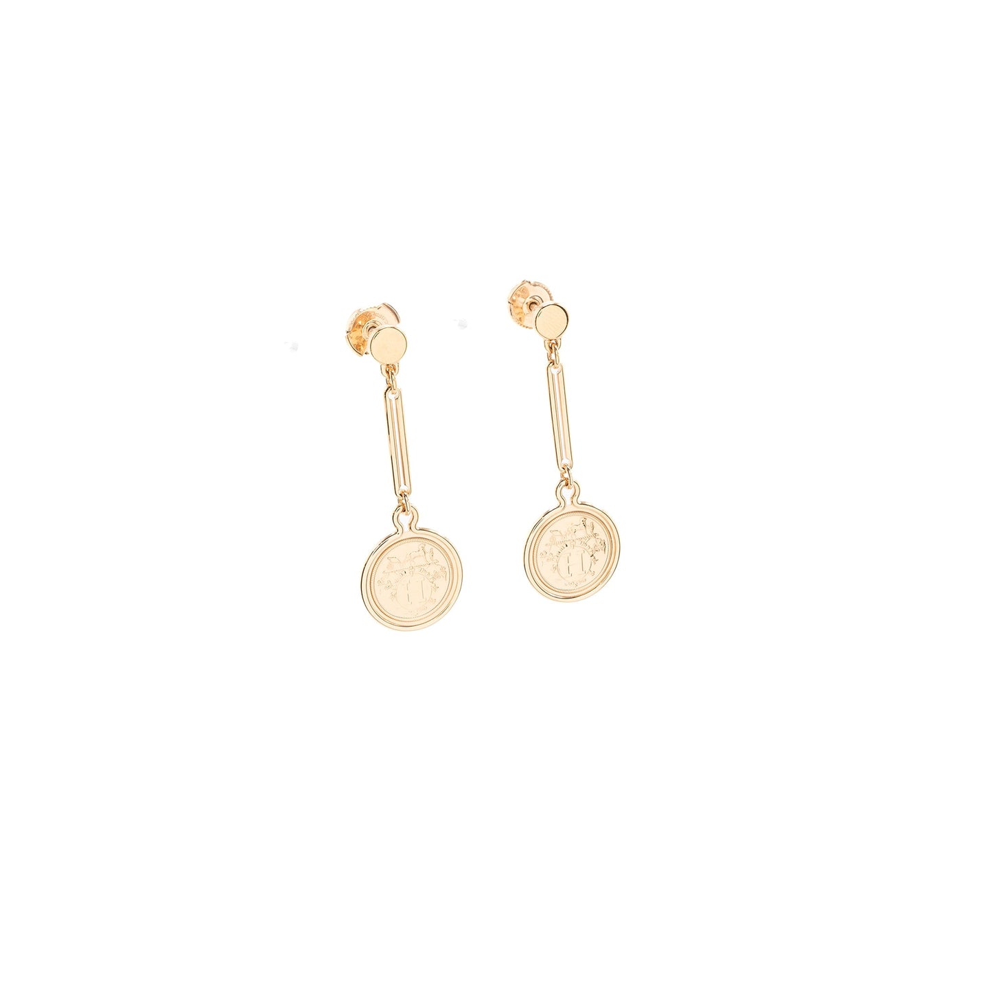 Hermes Ex-Libris Earrings Rose Gold