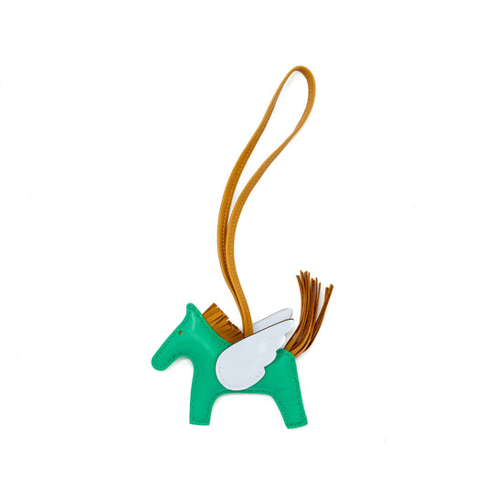 Hermes rodeo pegase pm bag charm menthe / sesame / blue brume stamp U