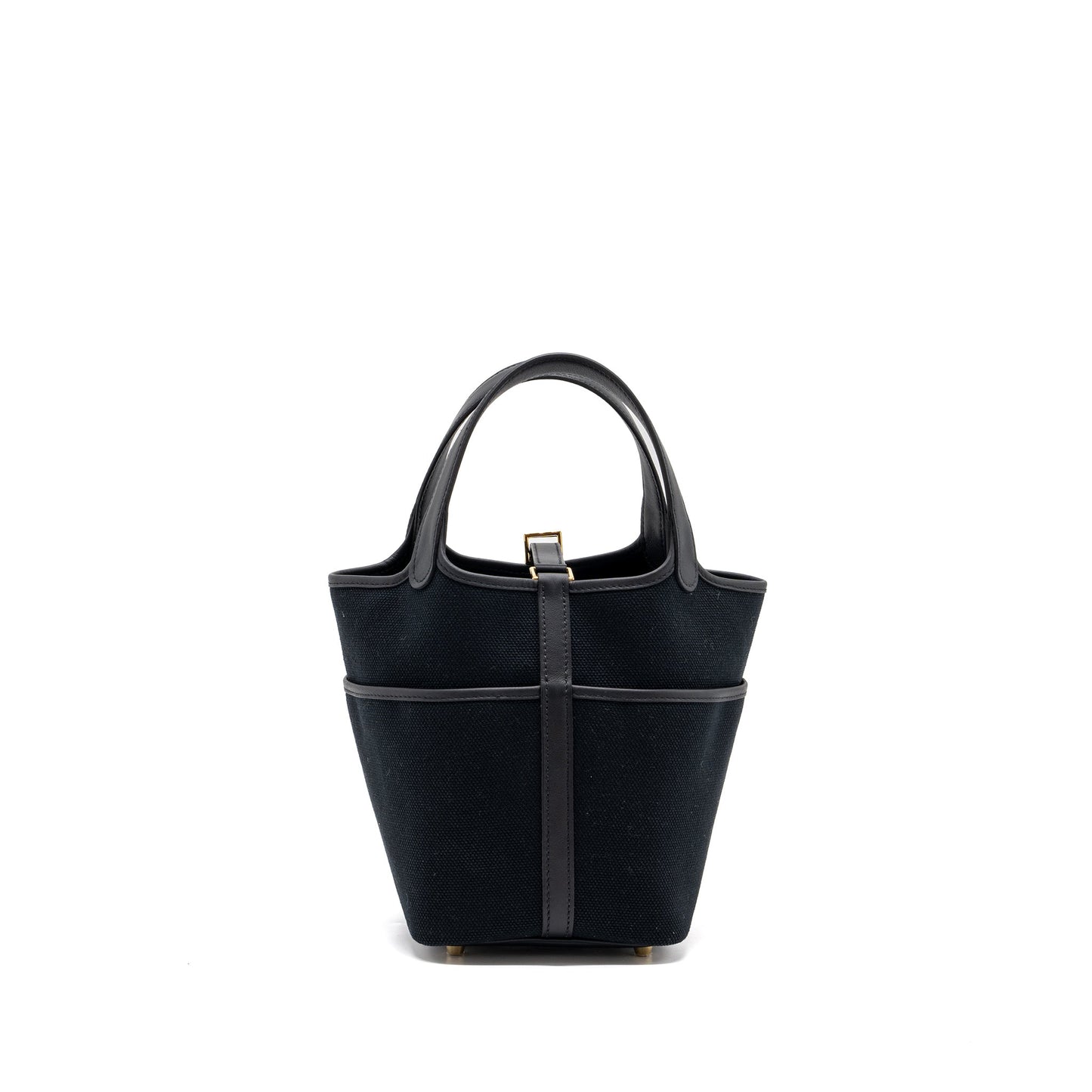 Hermes picotin cargo 18 lock bag swift / toile canvas black GHW stamp U