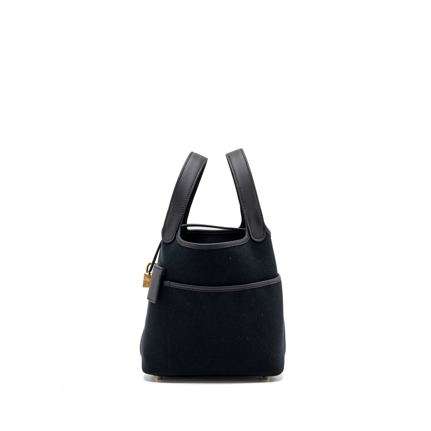 Hermes picotin cargo 18 lock bag swift / toile canvas black GHW stamp U