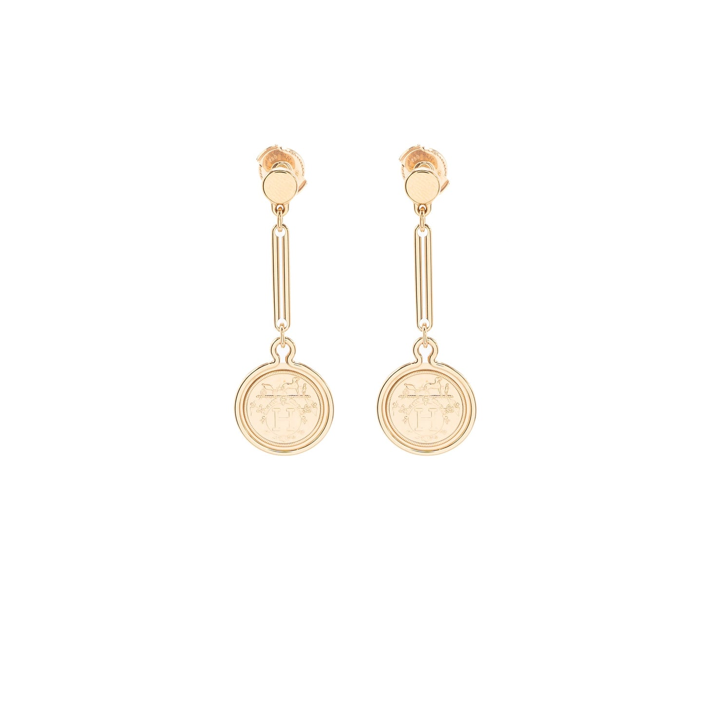 Hermes Ex-Libris Earrings Rose Gold
