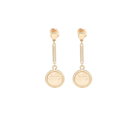 Hermes Ex-Libris Earrings Rose Gold