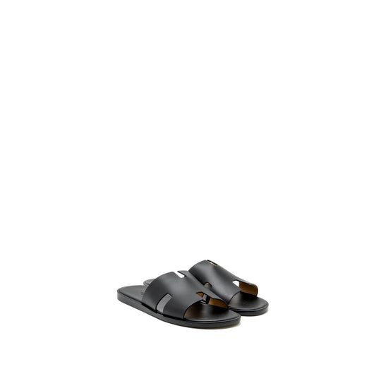 Hermes Size 43 Izmir Sandal Calfskin Black