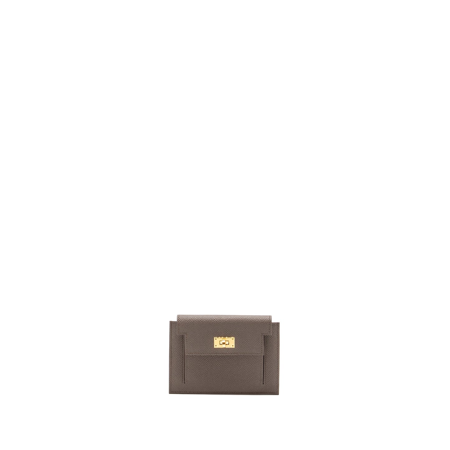 Hermes kelly pocket compact wallet epsom Gris Etain GHW stamp Y
