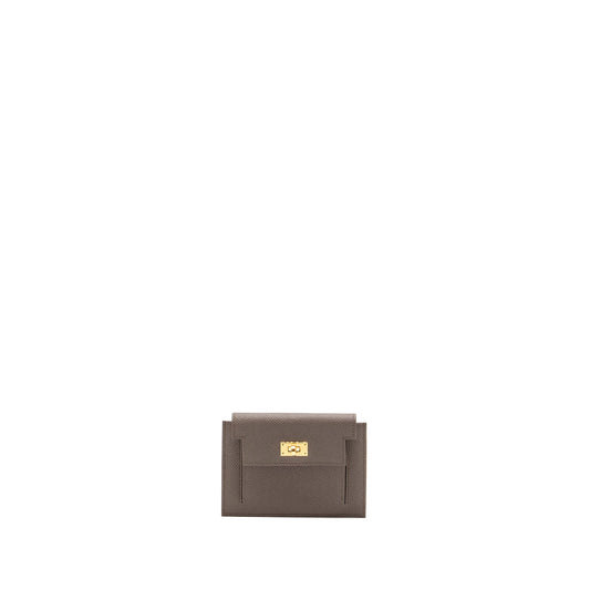 Hermes kelly pocket compact wallet epsom Gris Etain GHW stamp Y