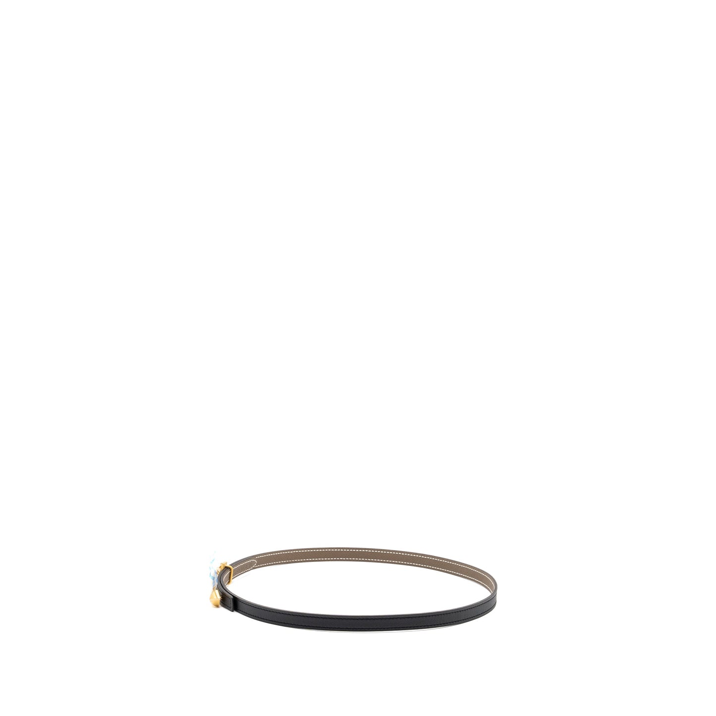 Hermes size 75 reversible leather belt 13mm etoupe / black with gold buckle stamp Z