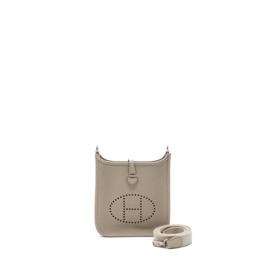 Hermes Mini Evelyn Clemence Beton SHW Stamp B
