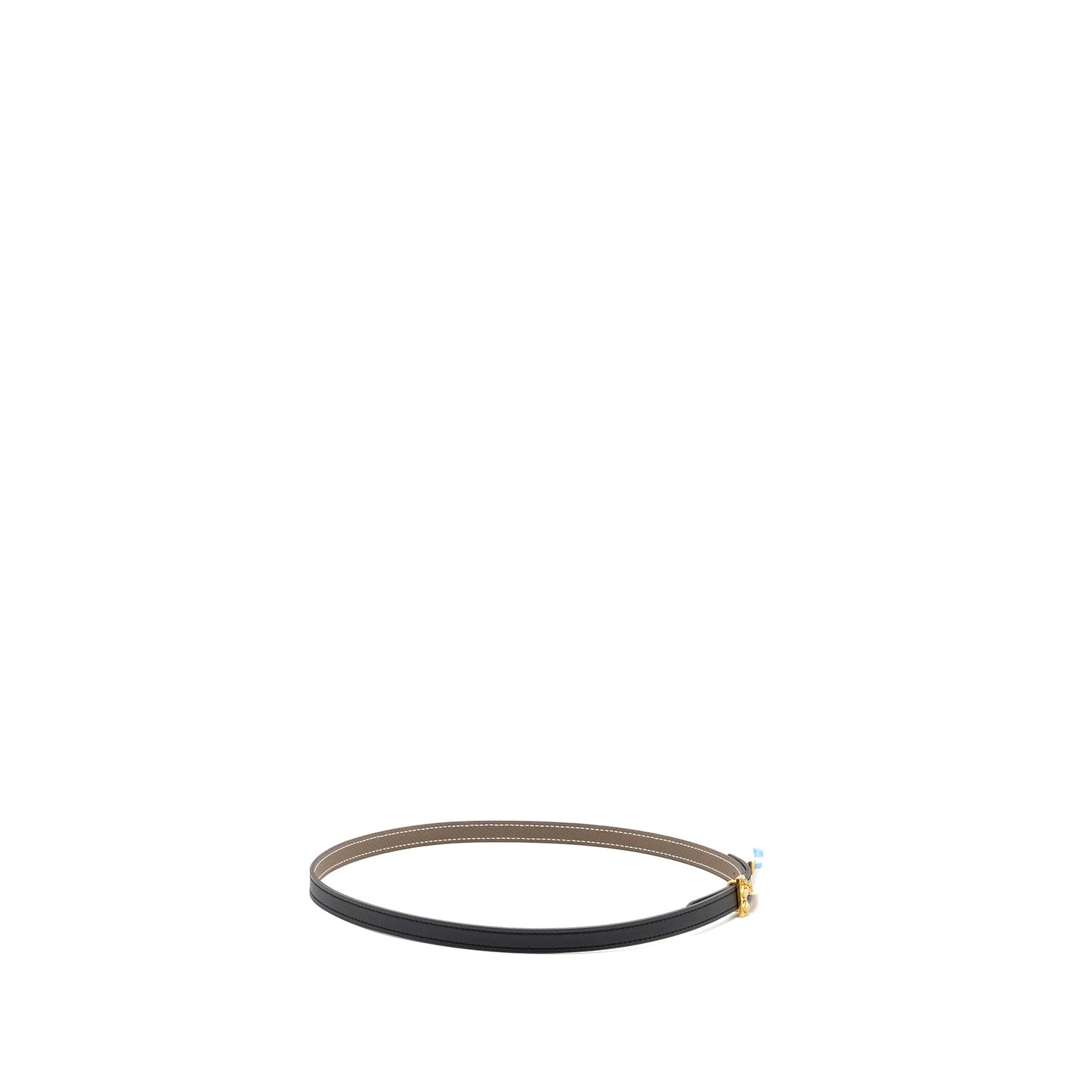 Hermes size 75 reversible leather belt 13mm etoupe / black with gold buckle stamp Z