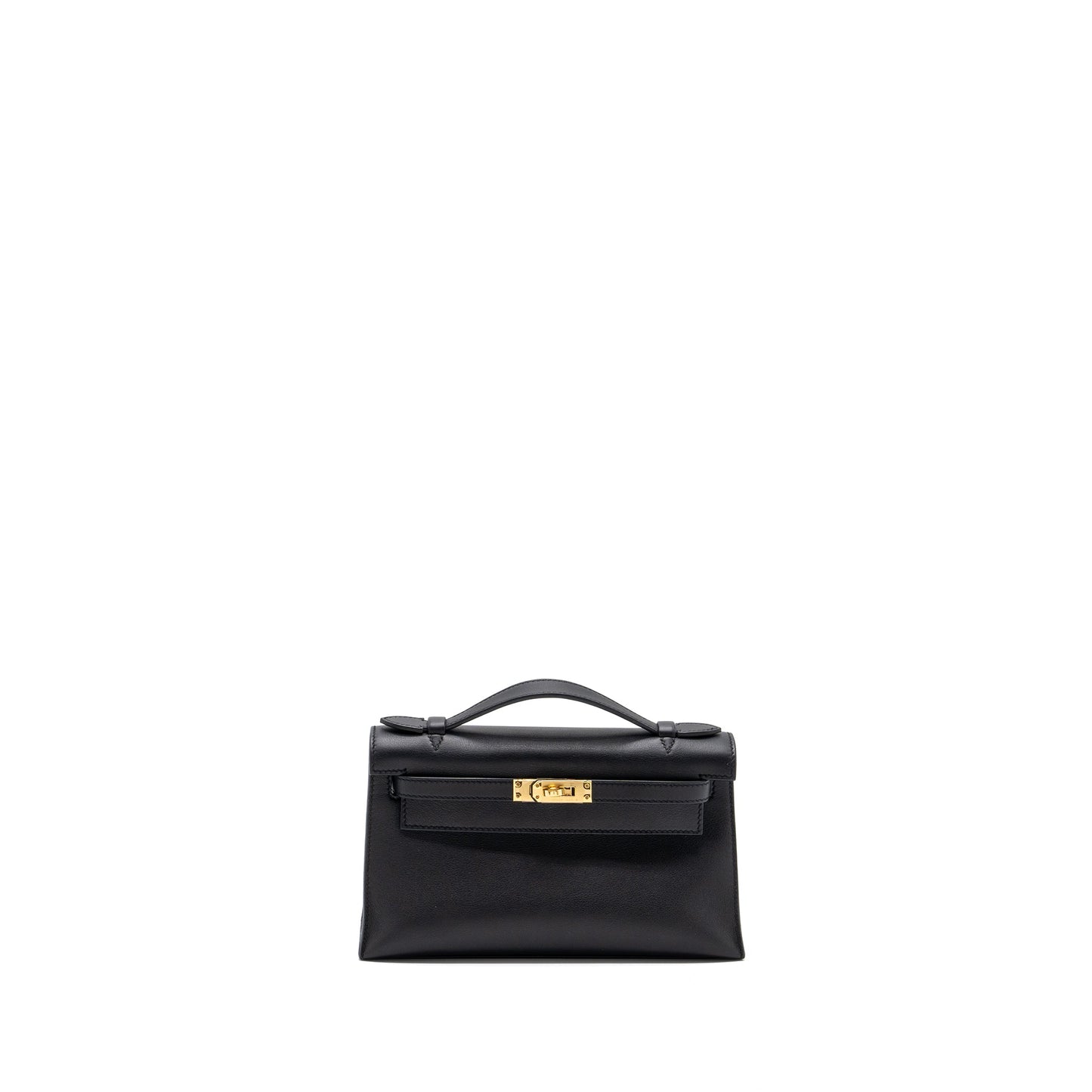 Hermes Kelly Pochette Swift Black GHW Stamp D