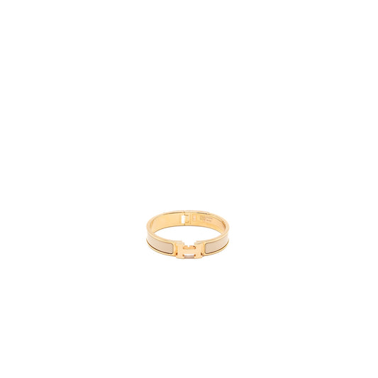 Hermes size PM Clic H bracelet beige nacre RGHW