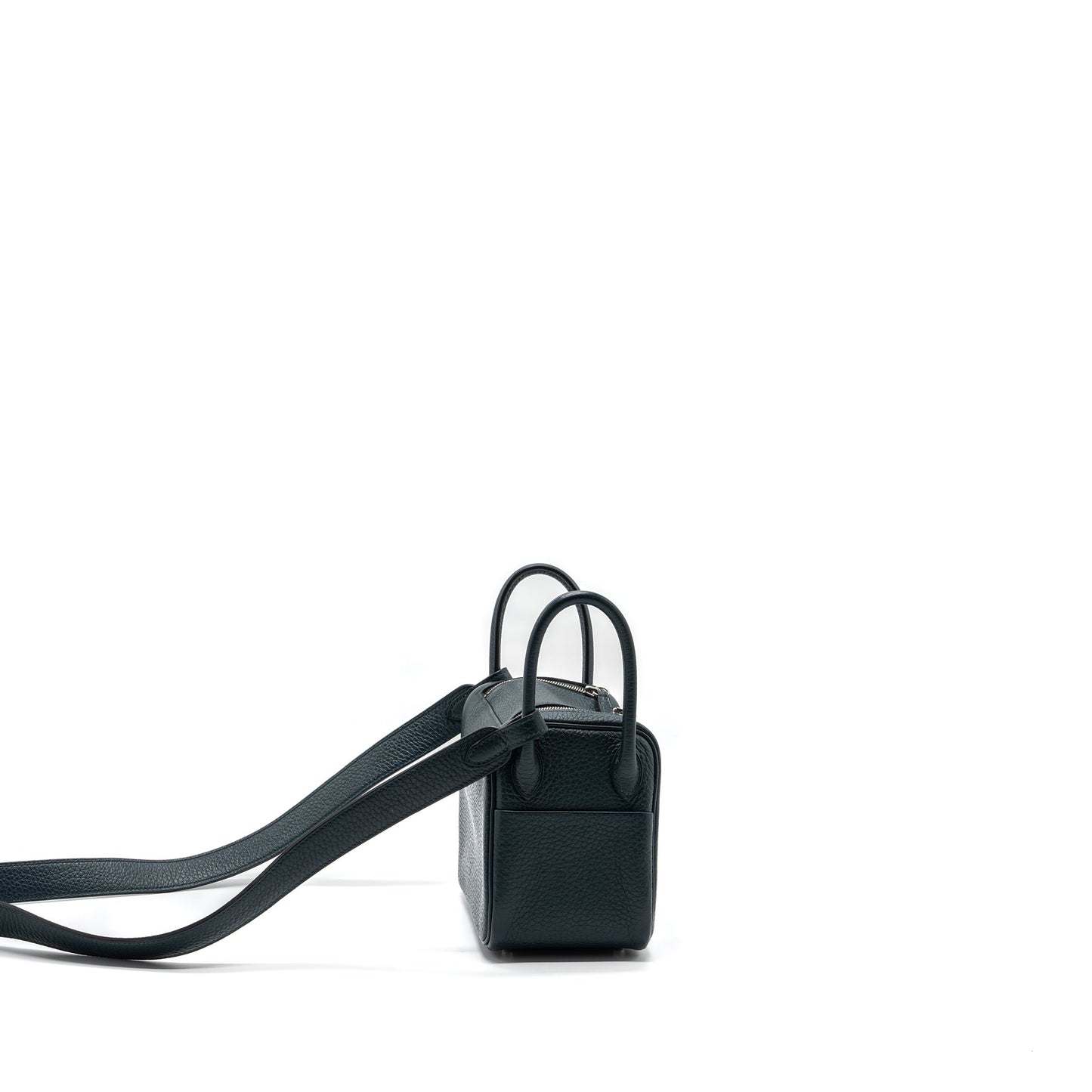 Hermes mini lindy clemence vert cypres SHW stamp U