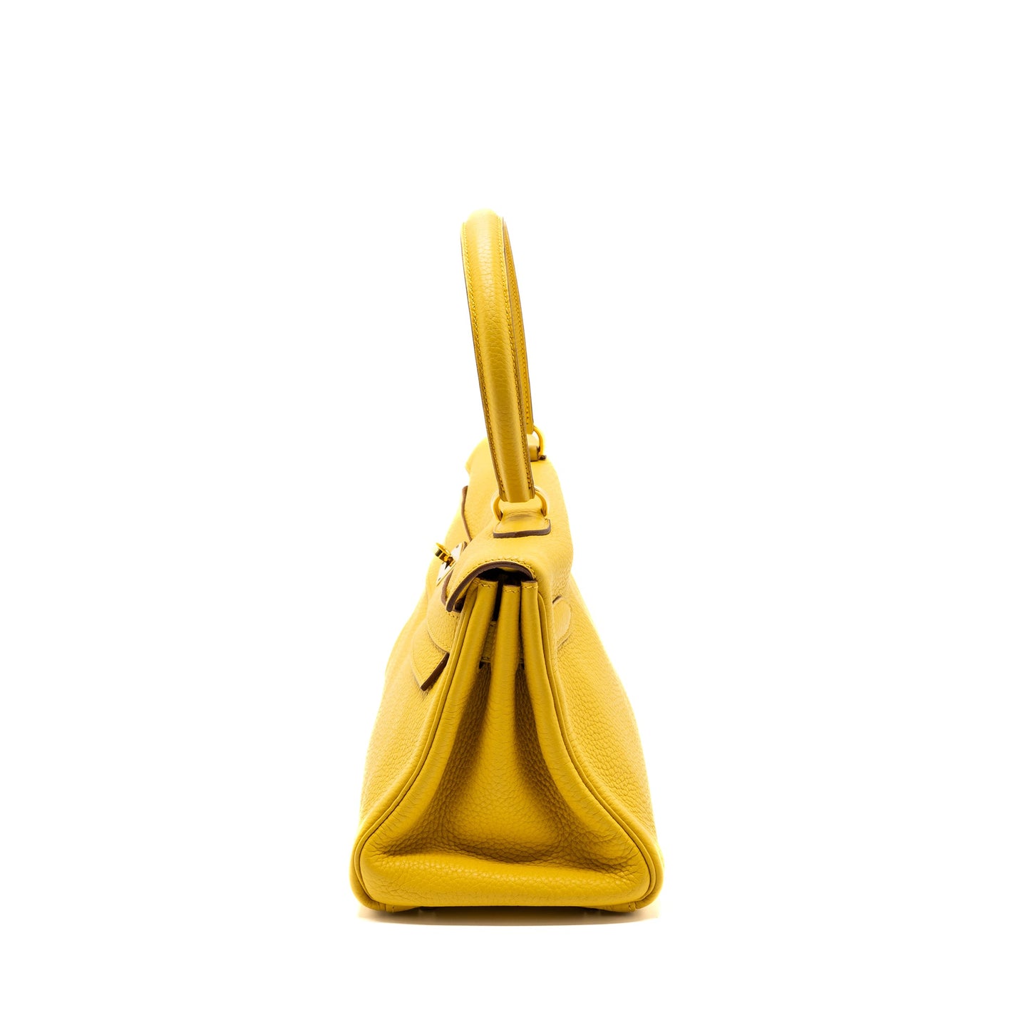 Hermes shoulder kelly clemence 9D Jaune Amber GHW Stamp Square N