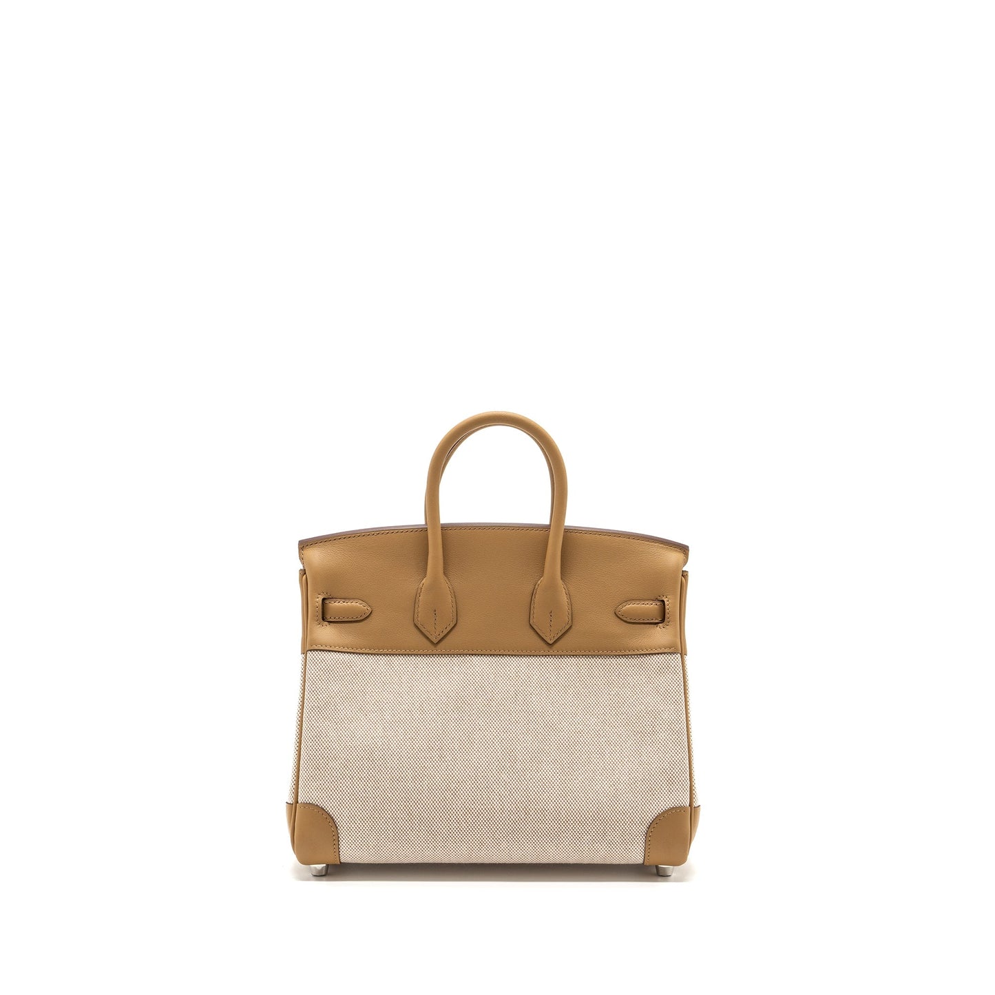 Hermes Birkin 25 Toile Swift/Canvas Biscuit SHW Stamp B