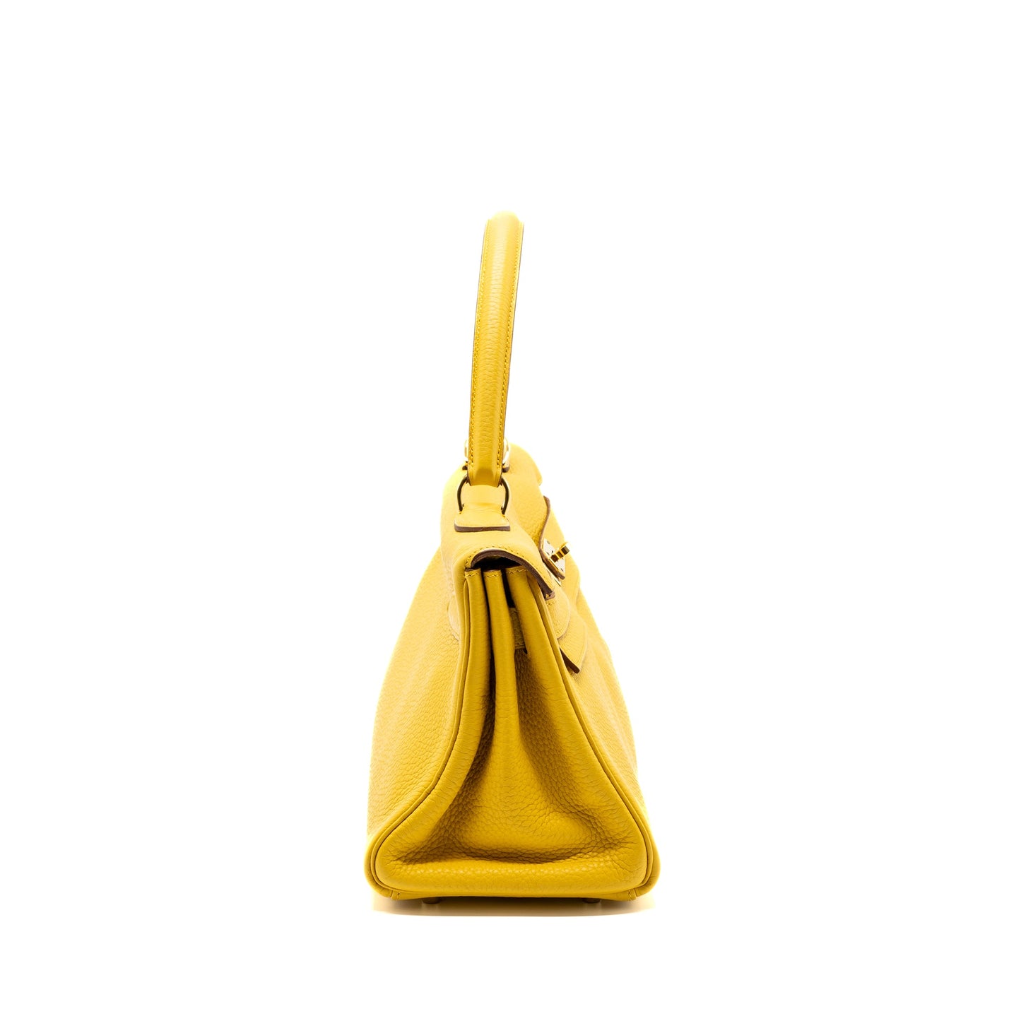Hermes shoulder kelly clemence 9D Jaune Amber GHW Stamp Square N