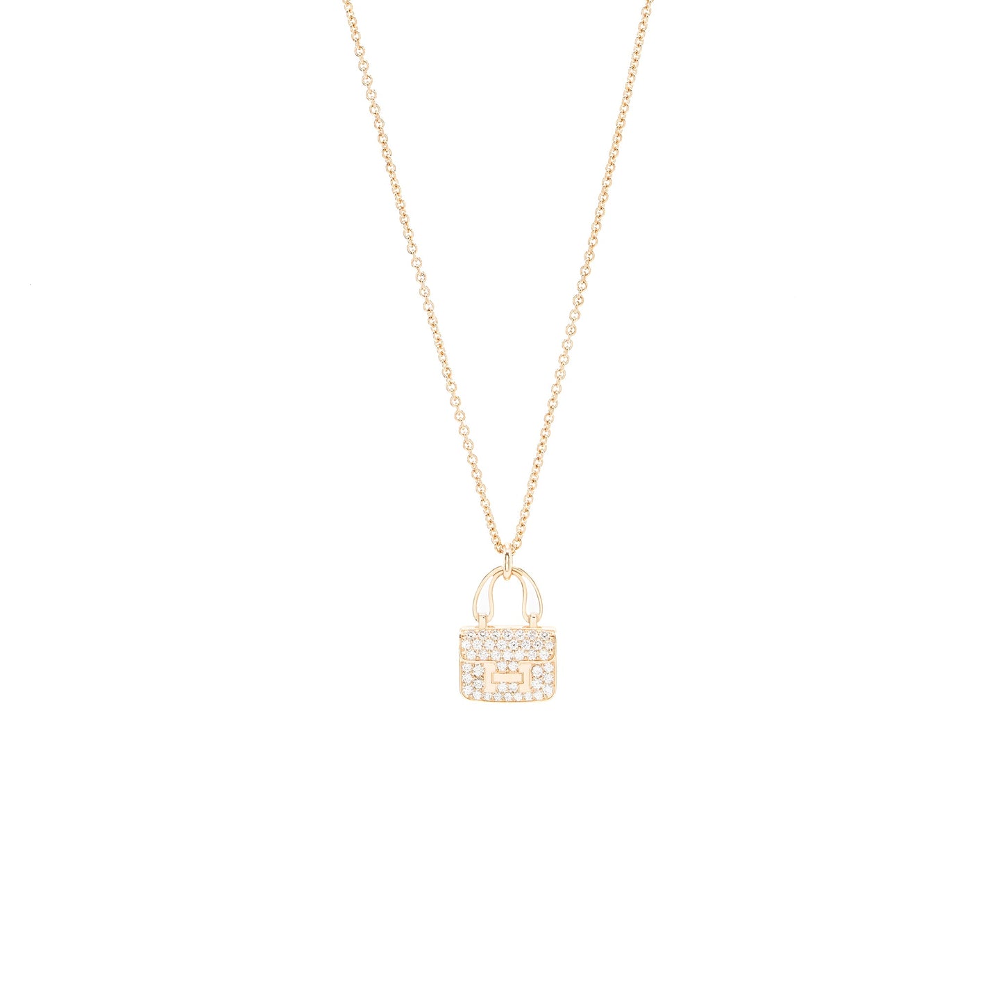 Hermes Constance Amulette Pendant Rose Gold Diamonds