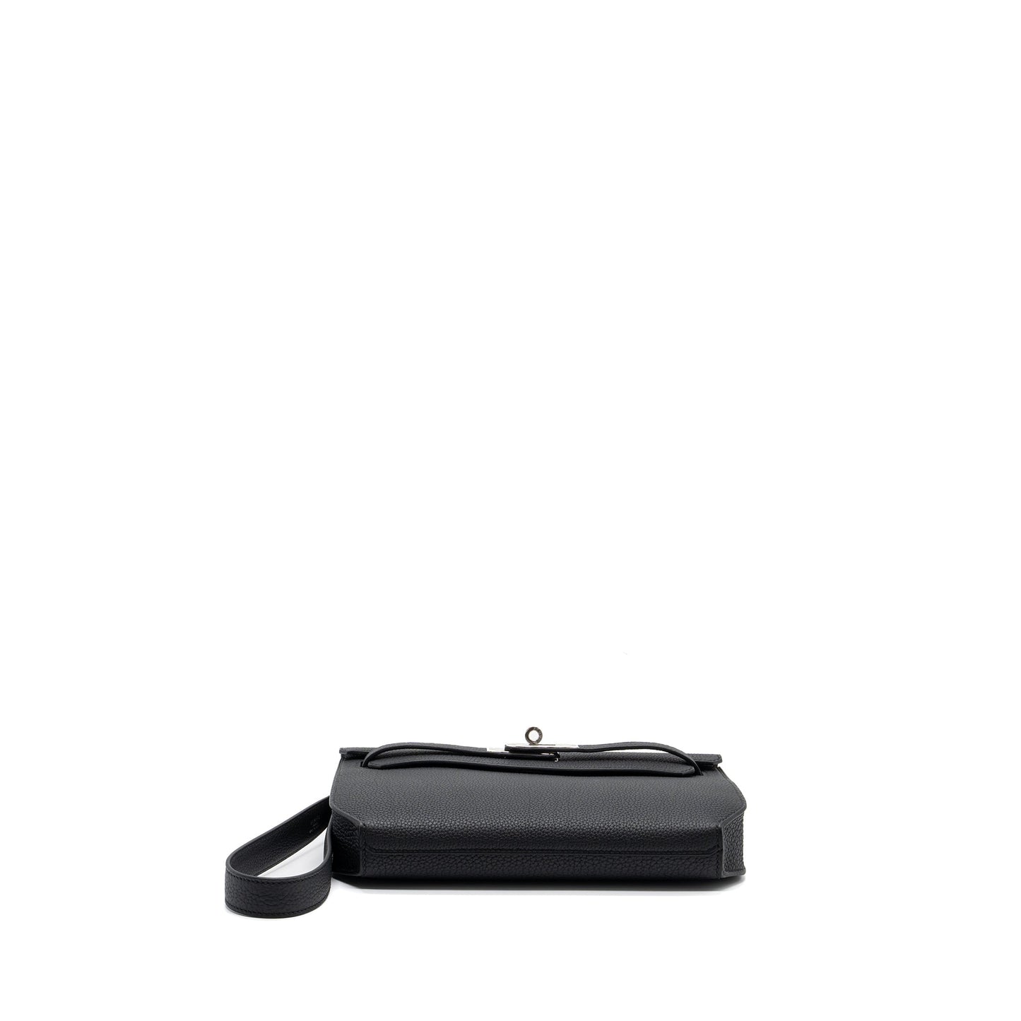 Hermes Pochette Kelly Depeches 25 Togo Black SHW Stamp B
