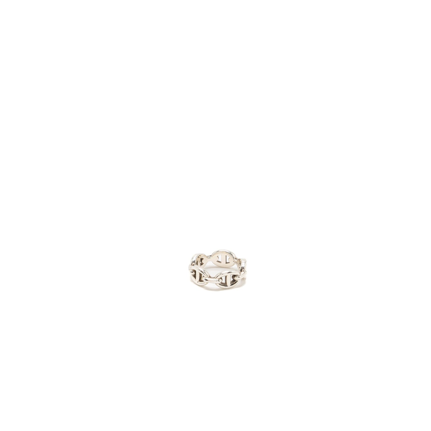 Hermes Size 53 Chaine D’ Ancre Enchainee Ring Small Model Silver