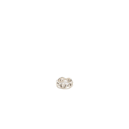 Hermes Size 53 Chaine D’ Ancre Enchainee Ring Small Model Silver