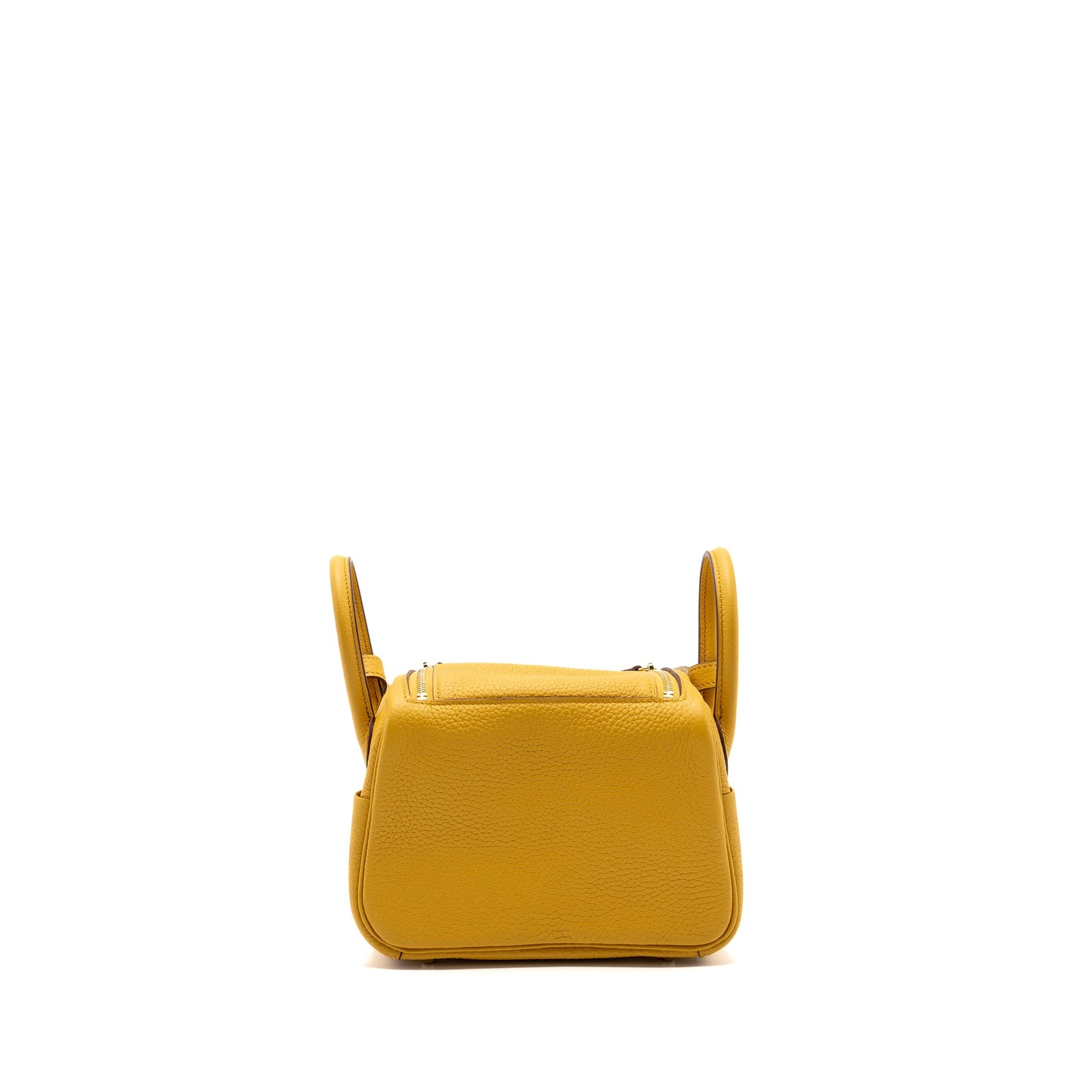 Hermes mini lindy clemence jaune amber GHW stamp D
