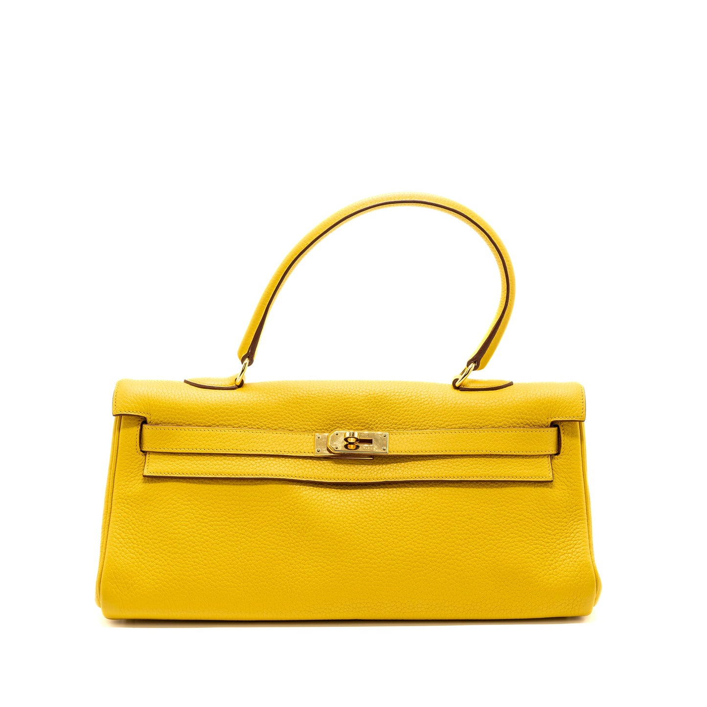 Hermes shoulder kelly clemence 9D Jaune Amber GHW Stamp Square N