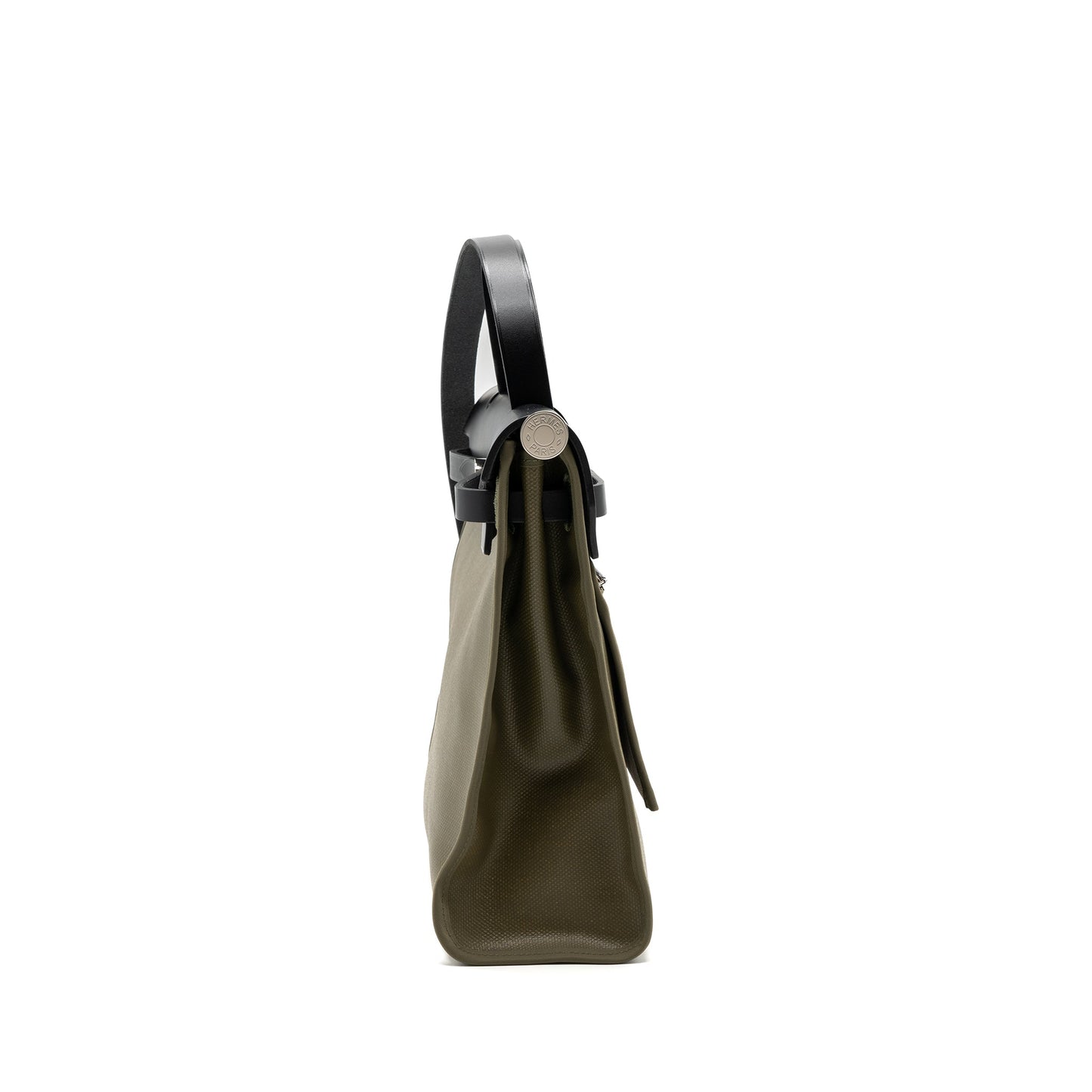 Hermes Herbag 31 Zip Bag Tolie H Berline Canvas/Vache Hunter Lichen/Ecru-beige/Black SHW Stamp Z