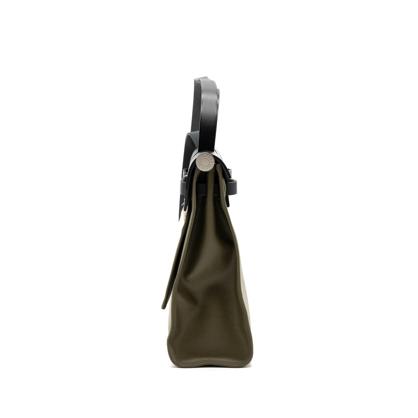 Hermes Herbag 31 Zip Bag Tolie H Berline Canvas/Vache Hunter Lichen/Ecru-beige/Black SHW Stamp Z