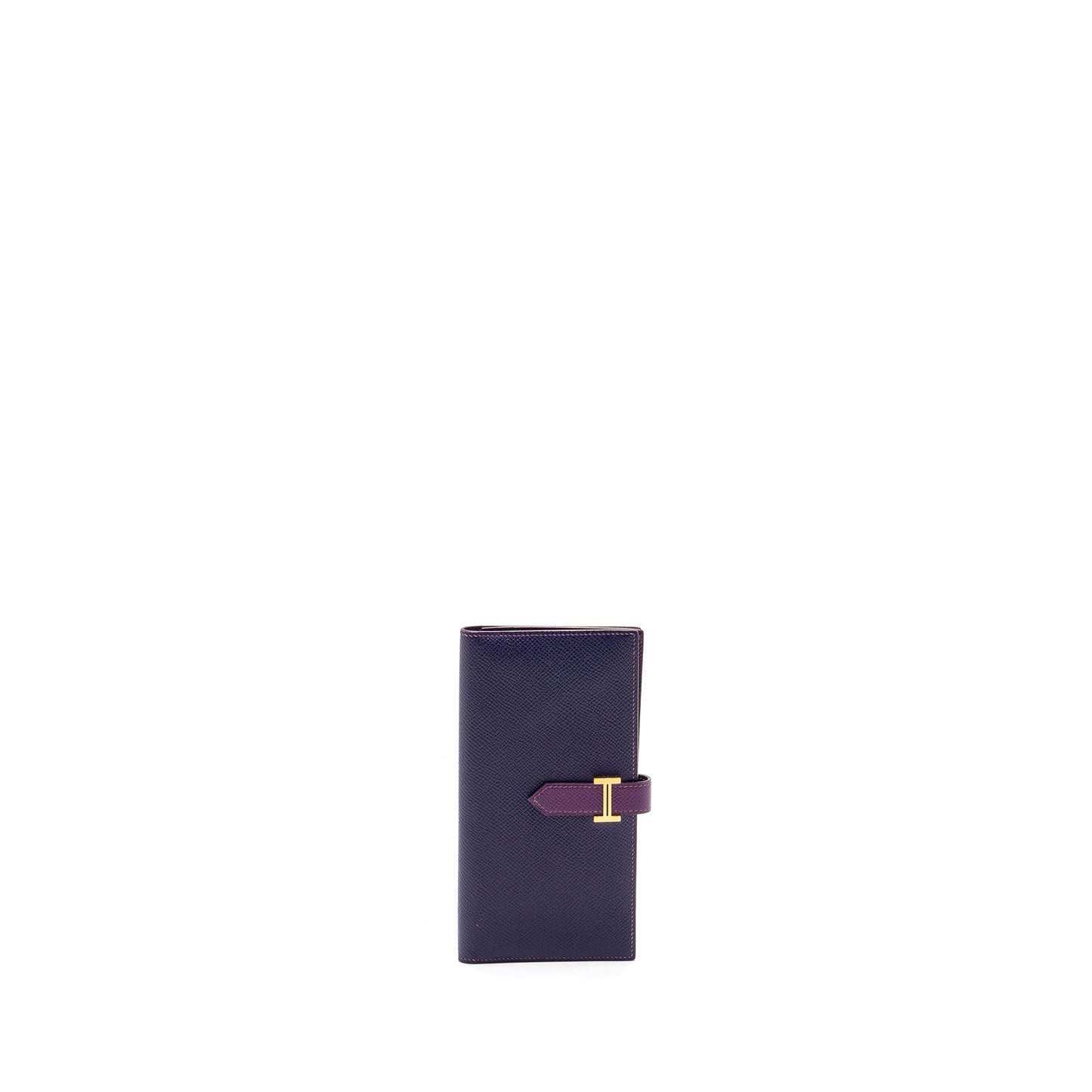 Hermes Bearn Long Wallet Special Order Epsom Purple GHW Stamp Square R