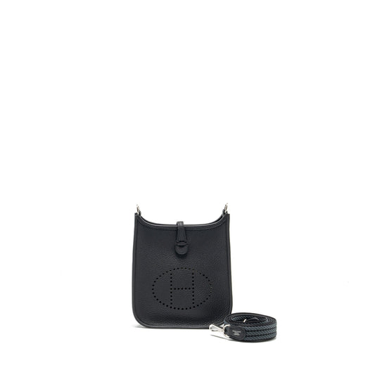 Hermes Mini Evelyne clemence black/gris misty SHW stamp W