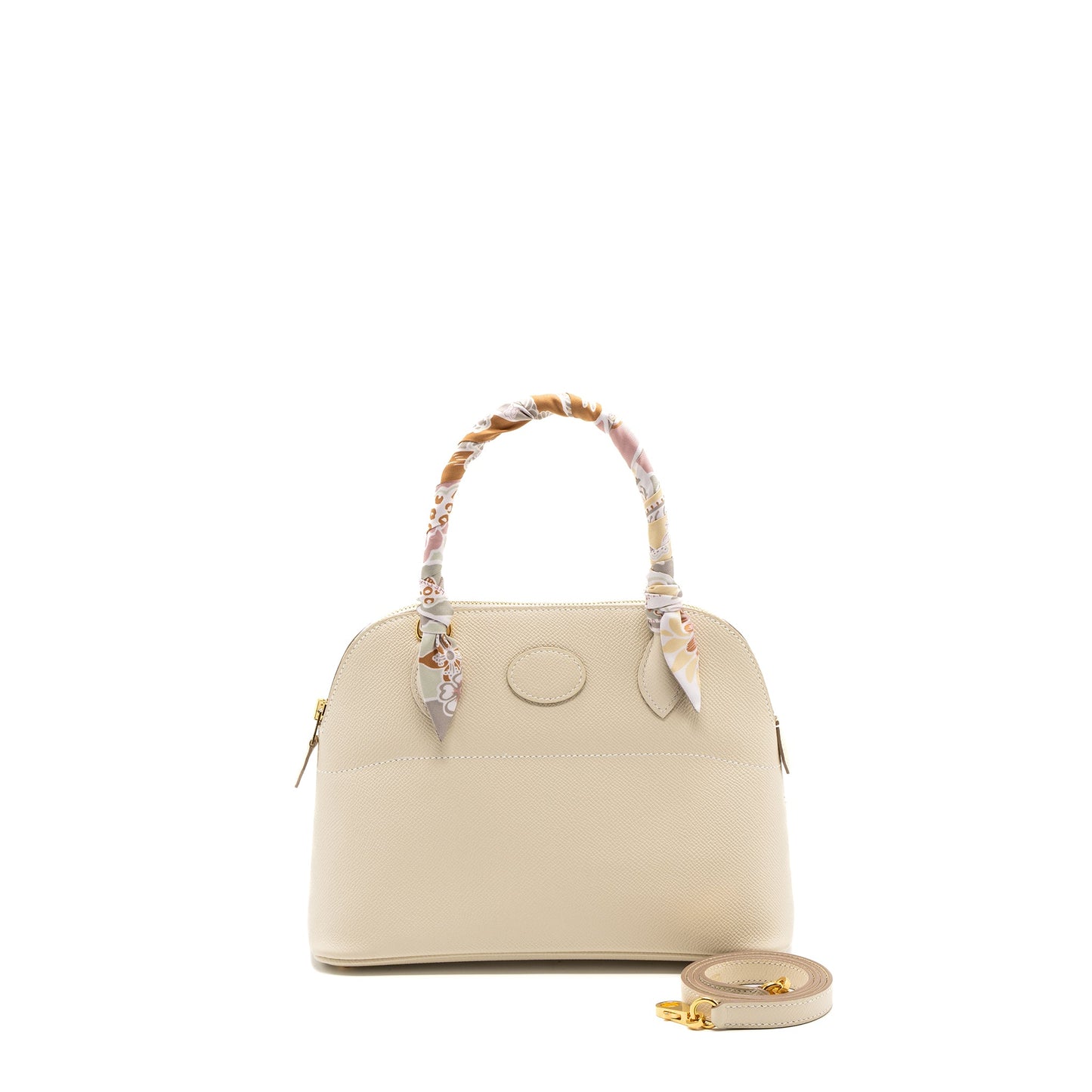 Hermes bolide 27 epsom craie GHW stamp Z with an extra hermes twilly