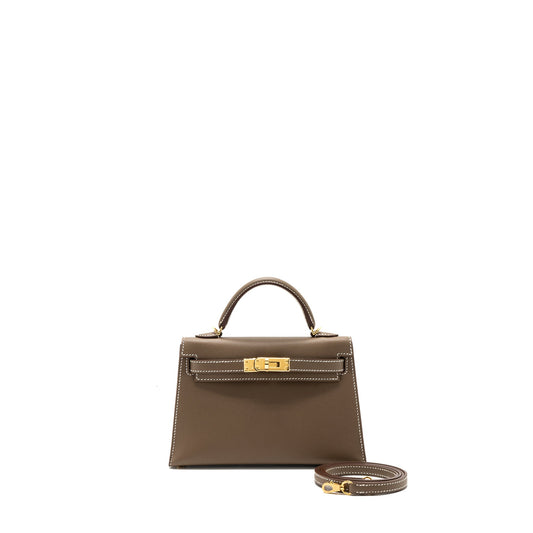 Hermes mini kelly II madame etoupe GHW stamp B
