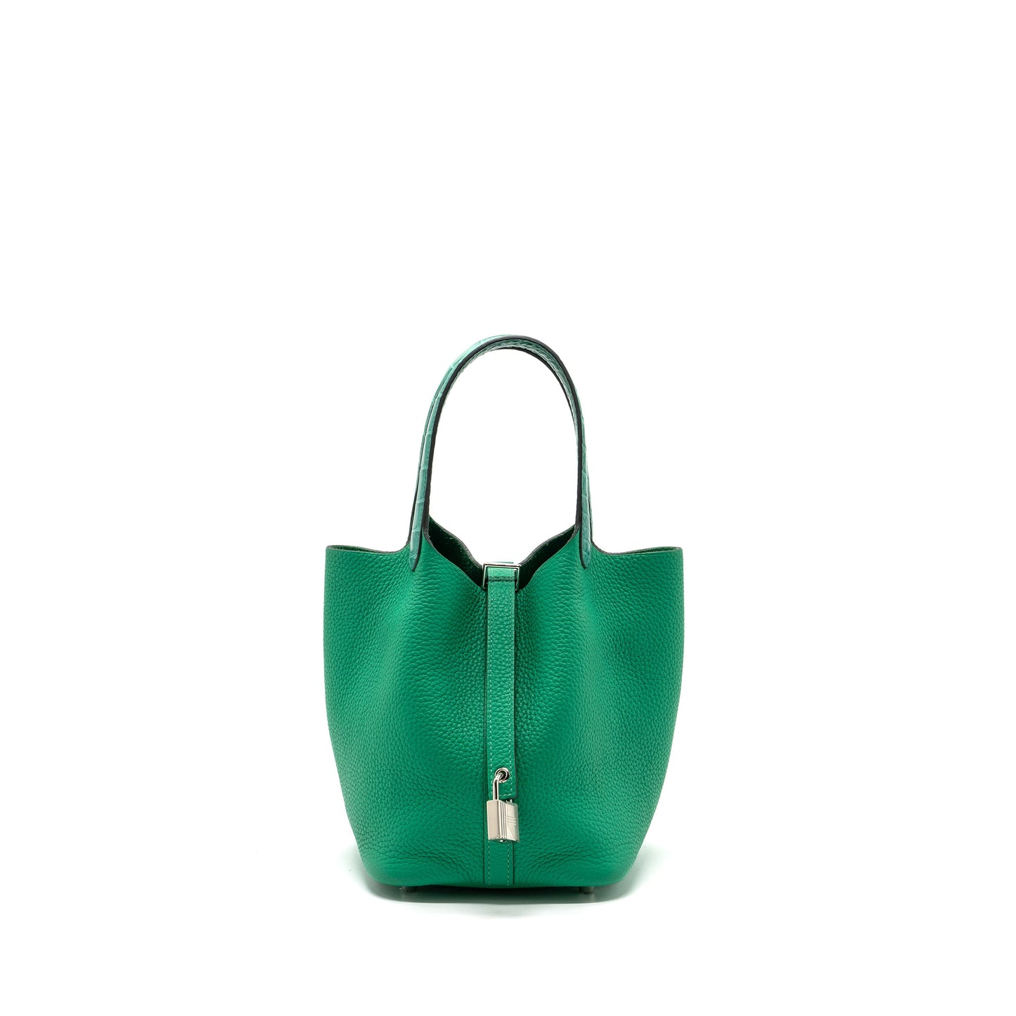 Hermes Picotin 18 Lock Bag Clemence /Alligator Touch Menthe/Vert Jade SHW Stamp Z