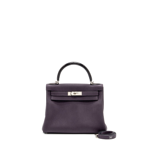 Hermes Kelly 28 Alligator/Togo 59 Raisin SHW Stamp D
