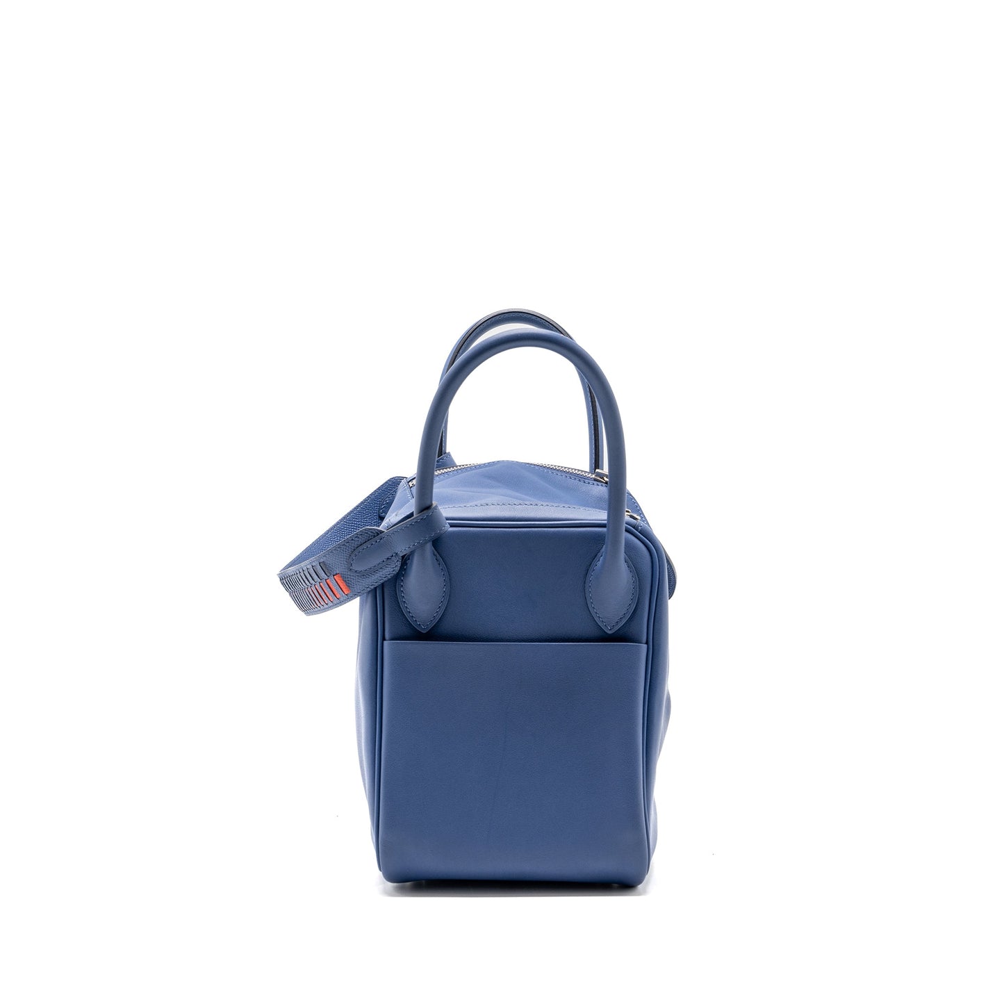 Hermes Lindy 30 Swift Blue Brighton Multicolour Strap SHW Stamp C