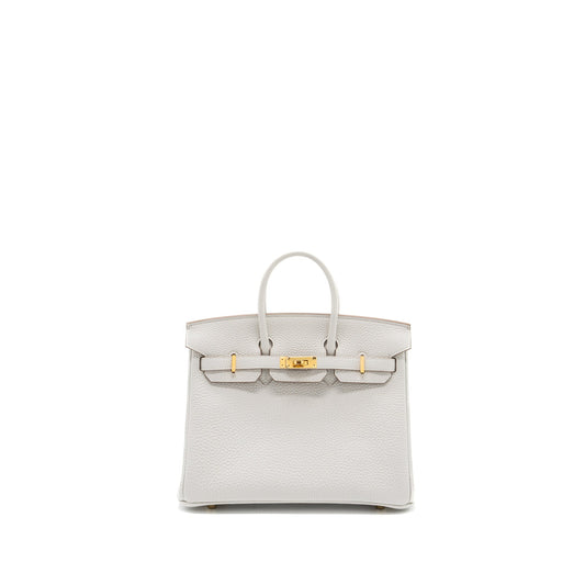 Hermes Birkin 25 Togo M4 Gris Pale GHW Stamp B