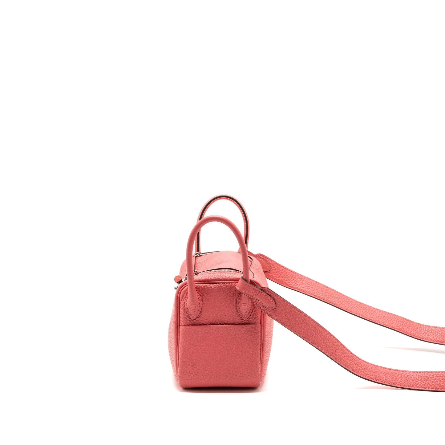 Hermes Mini Lindy Clemence 8W Rose Azalee SHW Stamp Z