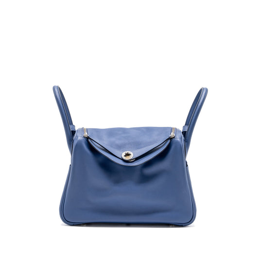 Hermes Lindy 30 Swift Blue Brighton Multicolour Strap SHW Stamp C