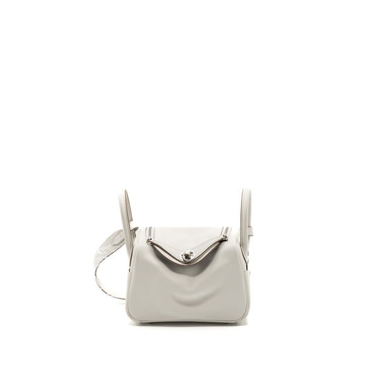 Hermes Mini Lindy Swift Gris Pale/ Gris Meyer SHW Stamp B